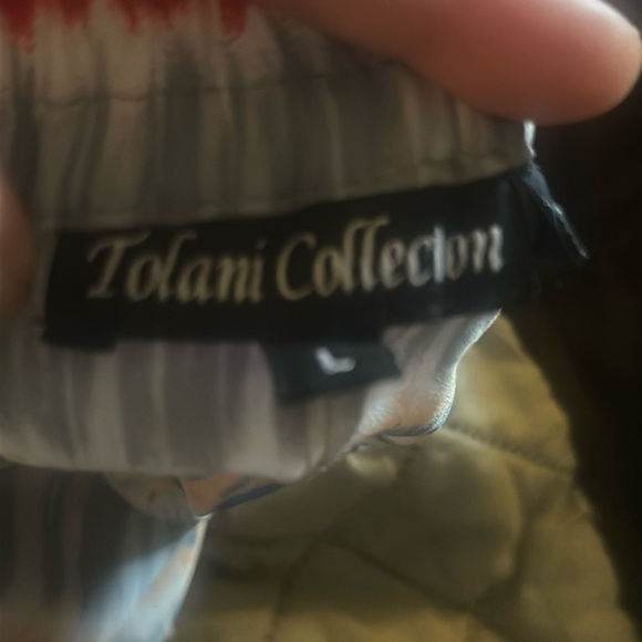 Tolani Boho Ruffle Tiered Asymmetrical Maxi Skirt Gray Orange Blue Size Large - Picture 7 of 16